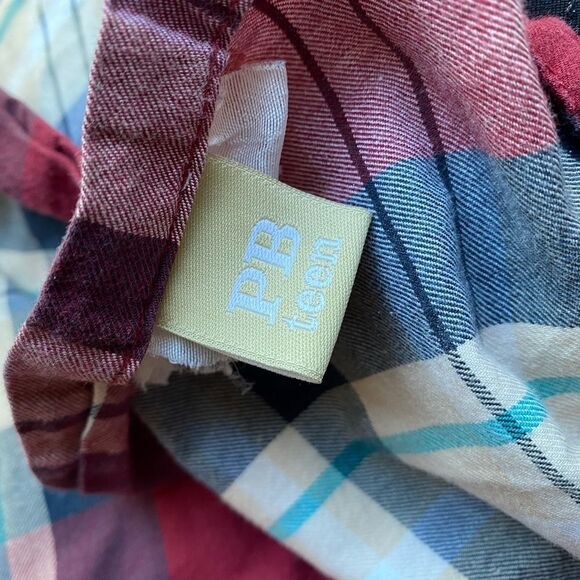 Pottery Barn Teen Plaid Bed Flat Top Sheet - Picture 2 of 5